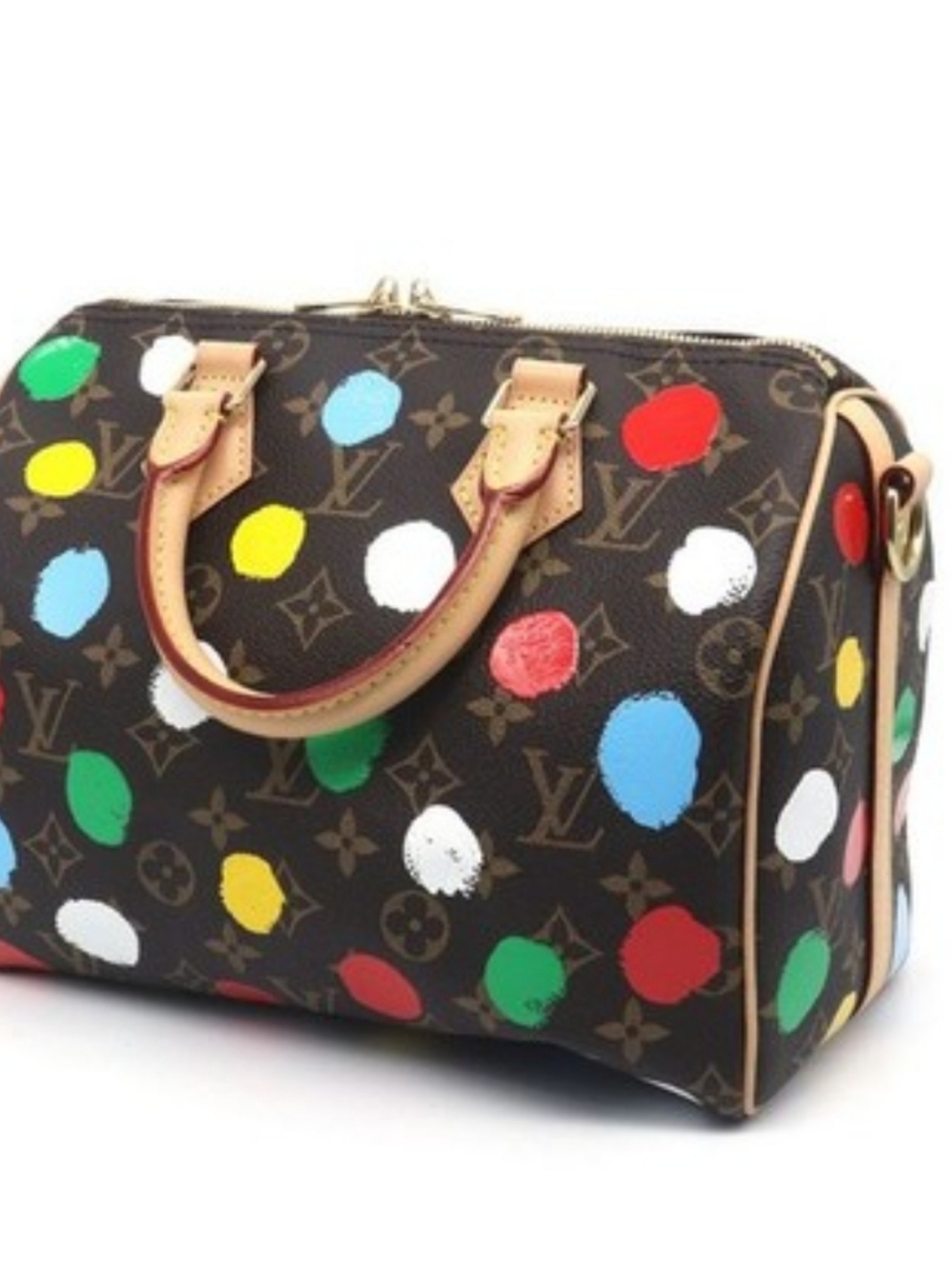 Signture Speed 25 Monogram Polka Dot Splash Handbag